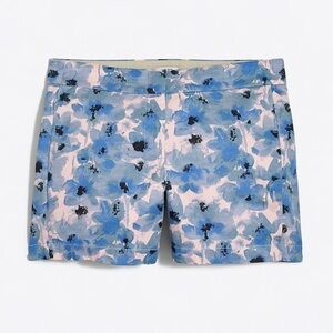 J.Crew Factory Women's Sz 00 Pink/Blue Floral 100% Cotton 5" Printed Chino Short